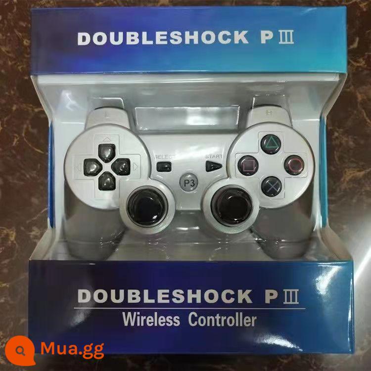 Tay cầm ps3 mới rung kép PC tay cầm máy tính USB wireless tay cầm chơi game 360 máy tính tay cầm PS3 - Bạc [đi kèm cáp dữ liệu + nắp rocker]