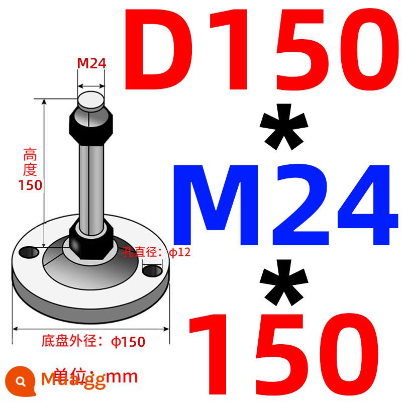 Nặng chân cốc thép carbon m16/m12/m20 máy đệm chân máy vít chân hỗ trợ điều chỉnh chân cố định chân - Khung xe màu xanh lỗ kép 150 ốc vít 24*150