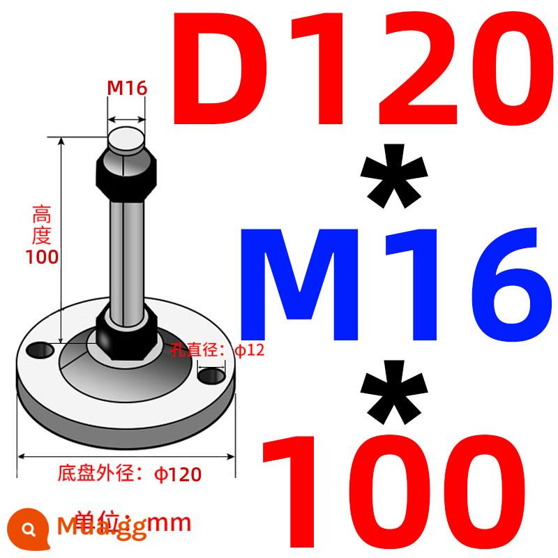 Nặng chân cốc thép carbon m16/m12/m20 máy đệm chân máy vít chân hỗ trợ điều chỉnh chân cố định chân - Khung xe màu tím đậm 2 lỗ 120 ốc vít 16*100