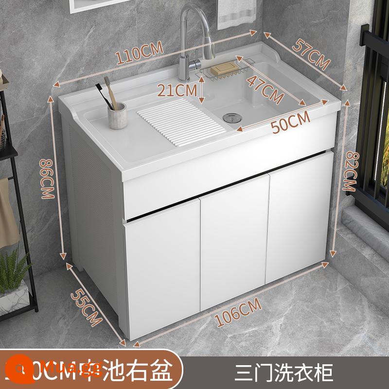 BALCONY Laundry Laundry Pond Basin All -in -one Space Aluminum Giặt Đáng - Chậu bên phải bể giữa 110CM