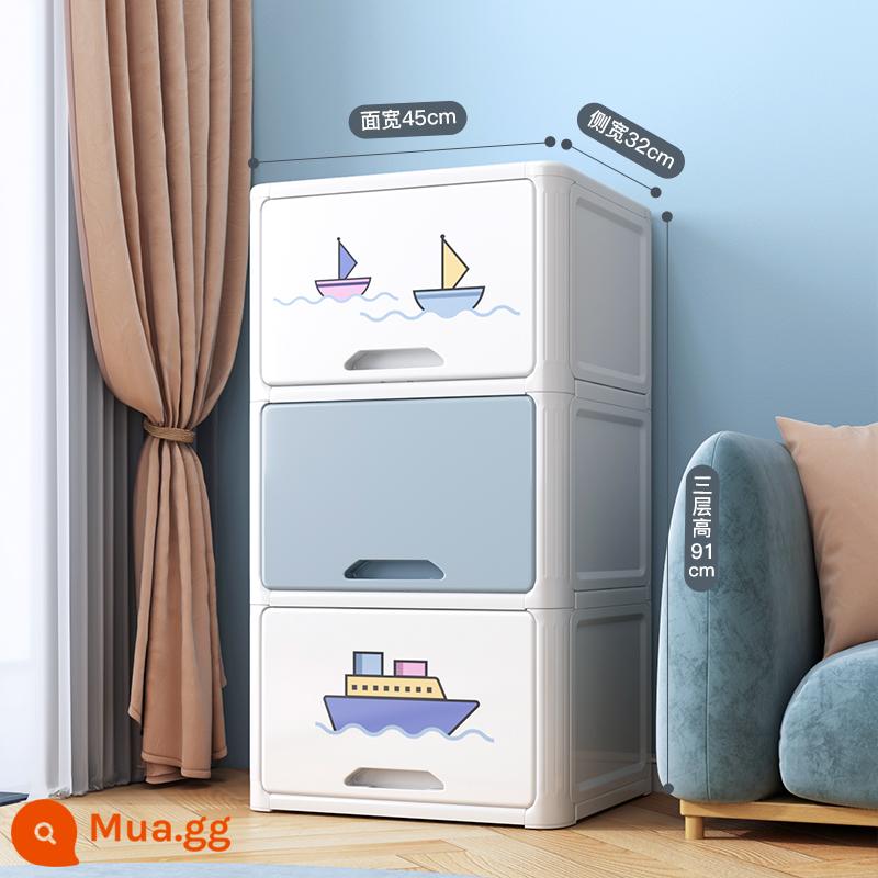 Jiapu Range Cabinet Phòng khách Định vị một tủ tường tủ đồ ăn nhẹ Tủ đồ ăn nhẹ MULTI -LAYER Hộp lưu trữ lớn - Thuyền nhỏ - 3 lớp