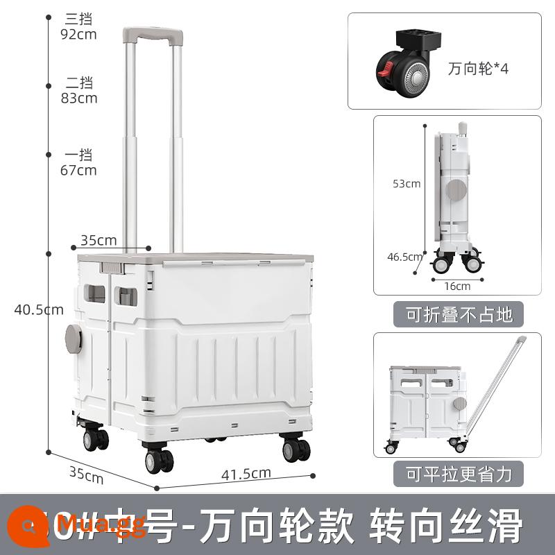 Người trợ giúp tốt xe đẩy nhỏ để mua xe đẩy thực phẩm xe đẩy hàng để chuyển phát nhanh xe đẩy nhỏ gấp xe đẩy di động xe đẩy gia đình - 50# Medium ✘ Tay lái mượt mà [Mẫu bánh xe đa năng 4 hướng] Có thể gập lại