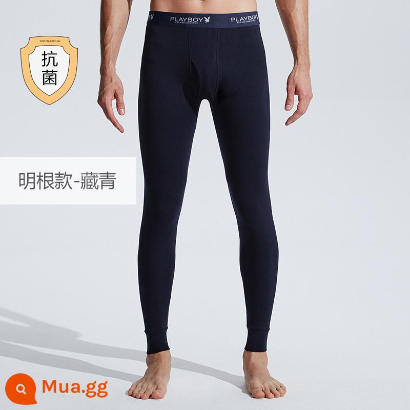 Quần Vệ Sinh Playboy Nam Cotton Mỏng Đáy Bên Trong Quần Len Quần Size Lớn Mùa Đông Ấm Áp Quần - 100% cotton kháng khuẩn [Dải Minggen★1] Màu xanh hải quân