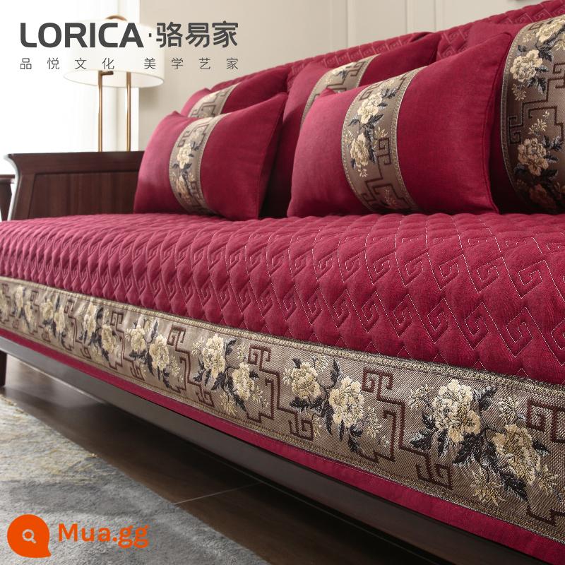 Trung Quốc Mới Sofa Đệm Bốn Mùa Đa Năng Năm Mới Lễ Hội Trung Quốc Đệm Cưới Bao Mùa Đông Đỏ Đệm Gỗ - Màu Sắc Quốc Gia Tuổi Trẻ-Đỏ Đậm