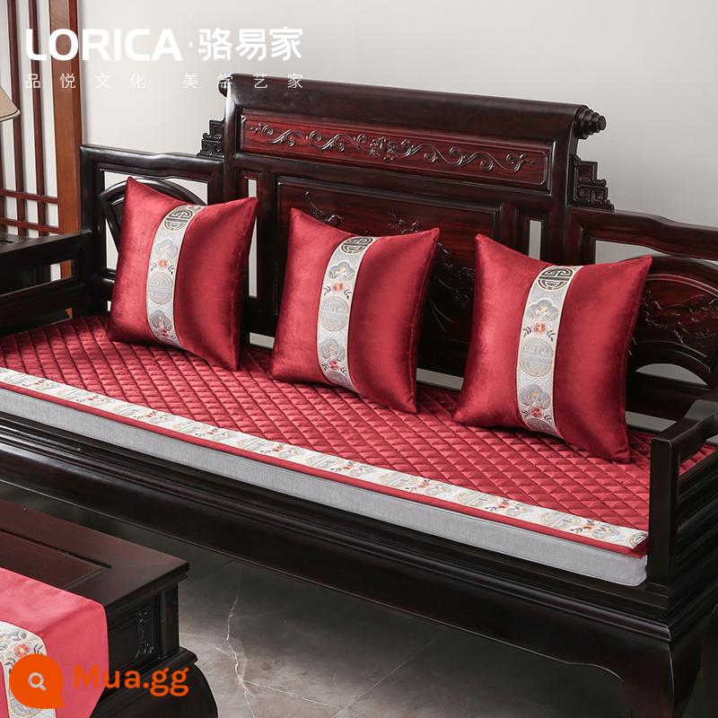 Đệm sofa gỗ gụ phong cách Trung Quốc Đồ nội thất phong cách Trung Quốc mới ghế gỗ chắc chắn đệm sang trọng đệm chống trượt đệm cao cấp tùy chỉnh - Giai đoạn mùa xuân - đỏ ruby