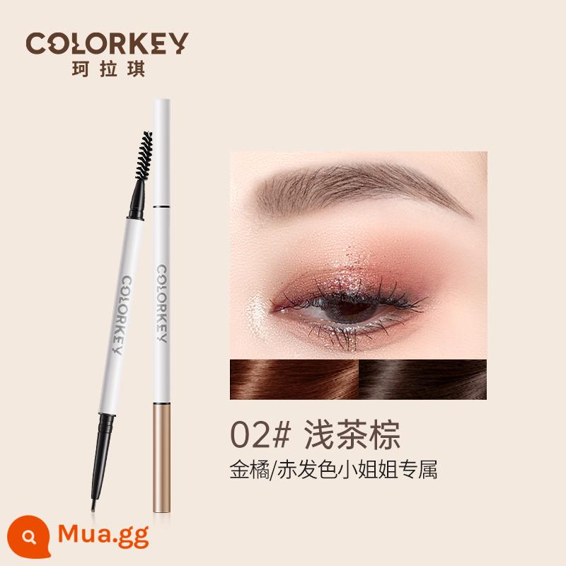 Chì kẻ mày tự động Colorkey Ke Laqi được chạm khắc tinh xảo dành cho nữ, chống thấm nước, chống mồ hôi, không dễ phai, chính hãng Sống động và tự nhiên - 02 màu nâu trà nhạt