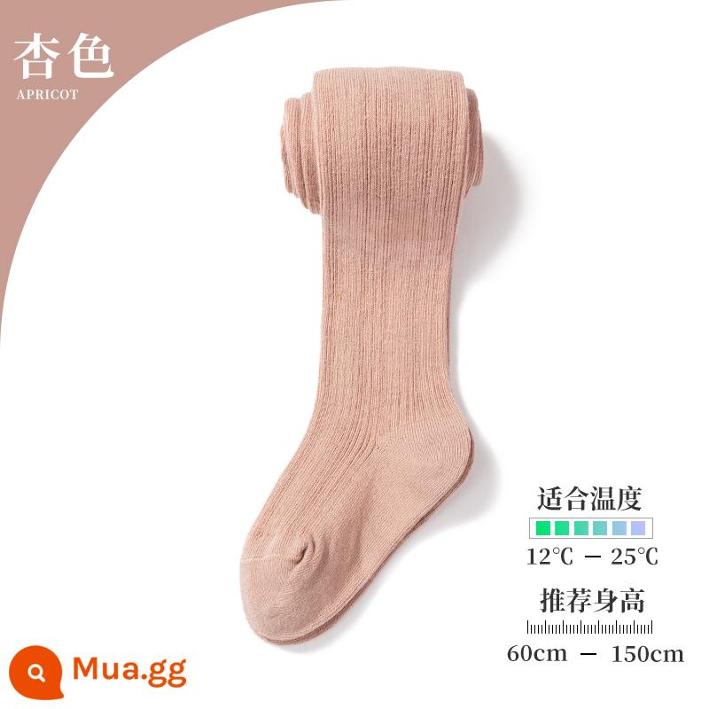 Cô gái mặc pantyhose đồ lót trẻ em mùa xuân và mùa thu pantyhose trẻ em với đôi chân màu trắng vớ một mảnh cho bé mùa đông cộng với lông cừu - Quần bó mùa xuân thu 12-25°C-Quả mơ [1 gói]