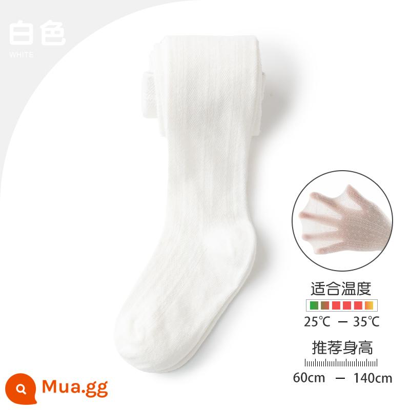 Cô gái mặc pantyhose đồ lót trẻ em mùa xuân và mùa thu pantyhose trẻ em với đôi chân màu trắng vớ một mảnh cho bé mùa đông cộng với lông cừu - Lưới trắng mùa hè [1 gói] thích hợp với nhiệt độ 25~35°C