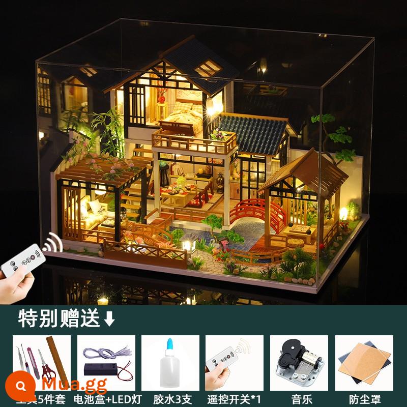 Mô hình xếp hình 3D ba chiều bé trai bé gái nhà tự làm đồ chơi lắp ghép handmade khó làm quà tặng sinh nhật - [Phiên bản âm nhạc] Yixuanjia + Keo dán dụng cụ + Đèn LED + Âm nhạc + Tấm che bụi + Điều khiển từ xa