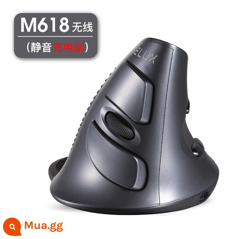 Delux đầy màu sắc M618 chuột dọc có dây tắt tiếng công thái học chuột không dây dọc Bluetooth văn phòng - Mẫu sạc không dây M618G GX phiên bản màu đen (phiên bản im lặng)