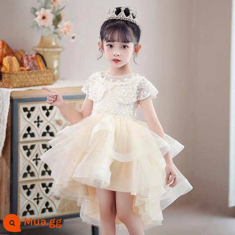 Đầm Bé Gái Đầm Công Chúa Hoa Bé Gái Áo Cưới Bé Gái Đầm Phong Cách Nước Ngoài Trang Phục Piano Váy Tutu - Áo dài tay dài màu sâm panh T245