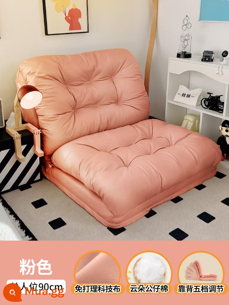 Sofa lười có thể nằm và ngủ đệm chiếu tatami ban công phòng ngủ ký túc xá gấp đôi sofa giường đơn lưới đỏ - Bông nhồi bông búp bê [90*260 cực lớn] màu hồng