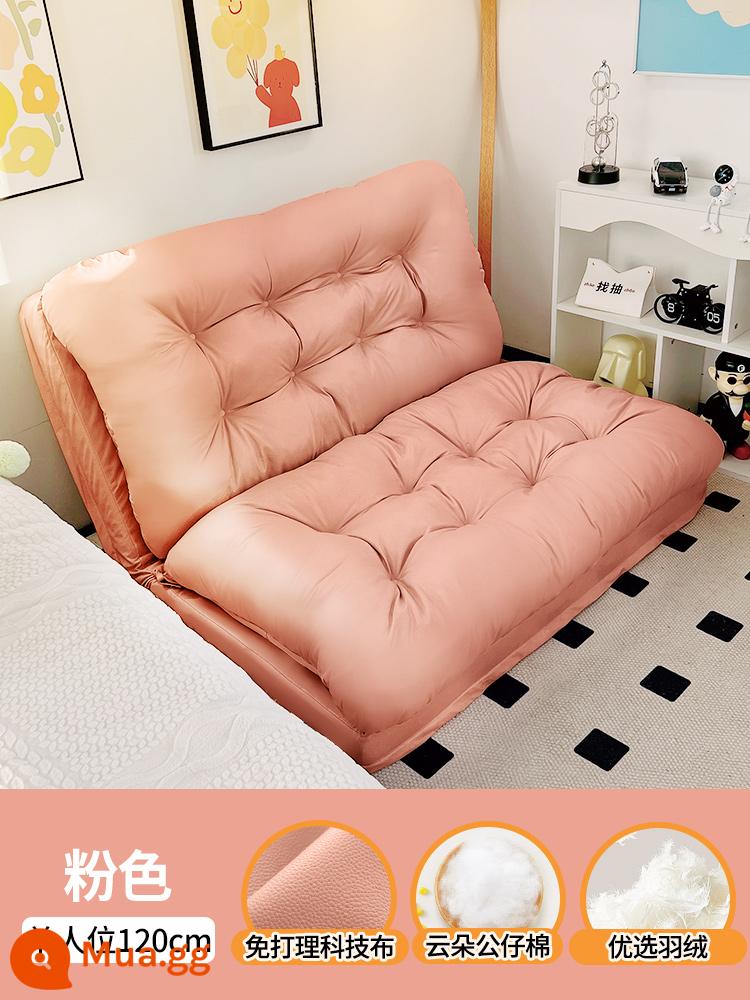 Sofa lười có thể nằm và ngủ đệm chiếu tatami ban công phòng ngủ ký túc xá gấp đôi sofa giường đơn lưới đỏ - Hồng [120*260 Cực Lớn] Lông tơ + Bông nhồi bông búp bê