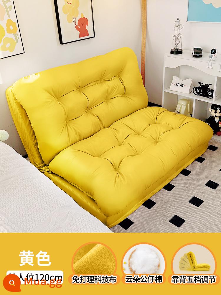 Sofa lười có thể nằm và ngủ đệm chiếu tatami ban công phòng ngủ ký túc xá gấp đôi sofa giường đơn lưới đỏ - Bông nhồi búp bê màu vàng [120*260 cực lớn]