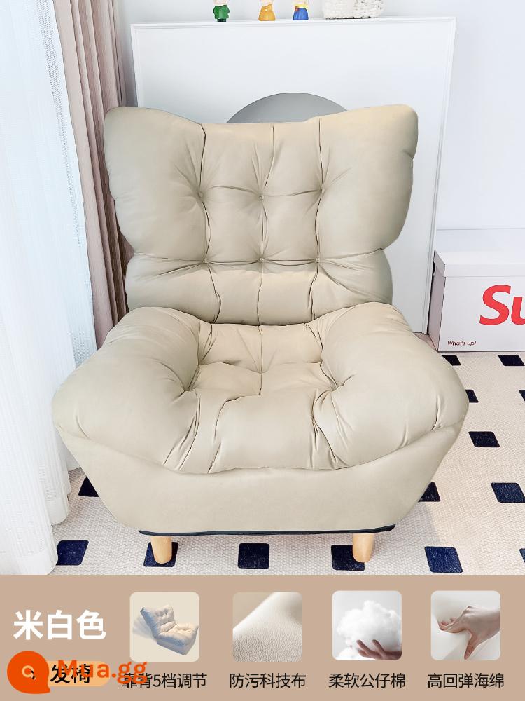 Sofa nhà lười có thể nằm và ngủ phòng ngủ ban công sofa ghế phòng khách ghế đơn tựa lưng gấp giải trí ghế tựa - Tựa lưng thiết kế điểm kéo [màu trắng nhạt] có thể điều chỉnh theo 5 cấp độ