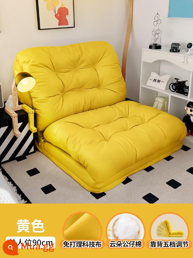 Sofa lười có thể nằm và ngủ đệm chiếu tatami ban công phòng ngủ ký túc xá gấp đôi sofa giường đơn lưới đỏ - Bông nhồi búp bê màu vàng [90*260 cực lớn]