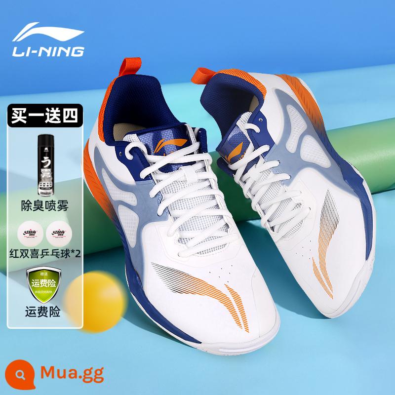 Giày bóng bàn Li Ning dành cho nữ, chống trơn trượt, thoáng khí, huấn luyện chuyên nghiệp cho nam, giày thể thao mắt đại bàng dành cho trẻ em thi đấu - Bản nâng cấp hoàn toàn mới [Xanh Sapphire Đậm] đi kèm bình xịt khử mùi miễn phí + bóng bàn Double Happiness*2 + bảo hiểm cước vận chuyển