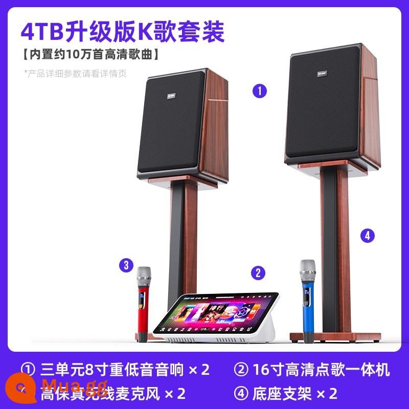 Xianke Family KTV Audio Set Full Set Kara OK Home Mortal K Bài hát Tất cả loa truyền hình loa đam mê phòng khách hát Sing - Đầu karaoke 16 inch + Bộ âm thanh ba chiều 8 inch [công suất 4T]