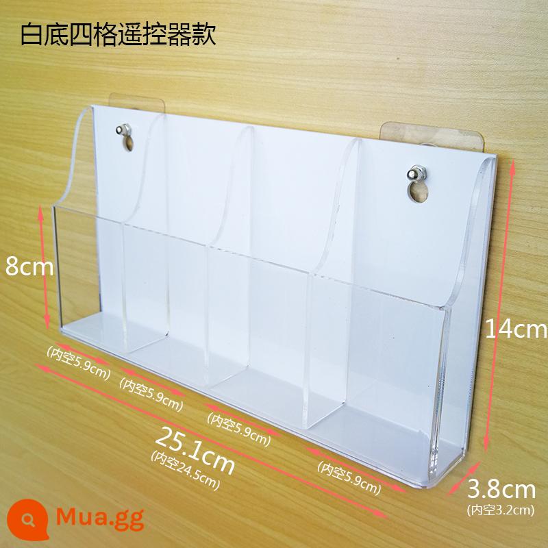 TV điều hòa không khí điều khiển từ xa hộp lưu trữ tường acrylic hộp sạc điện thoại di động hộp treo tường trong suốt kệ treo tường - Mô hình điều khiển từ xa bốn khung nền trắng, nhãn dán tường không đục lỗ miễn phí