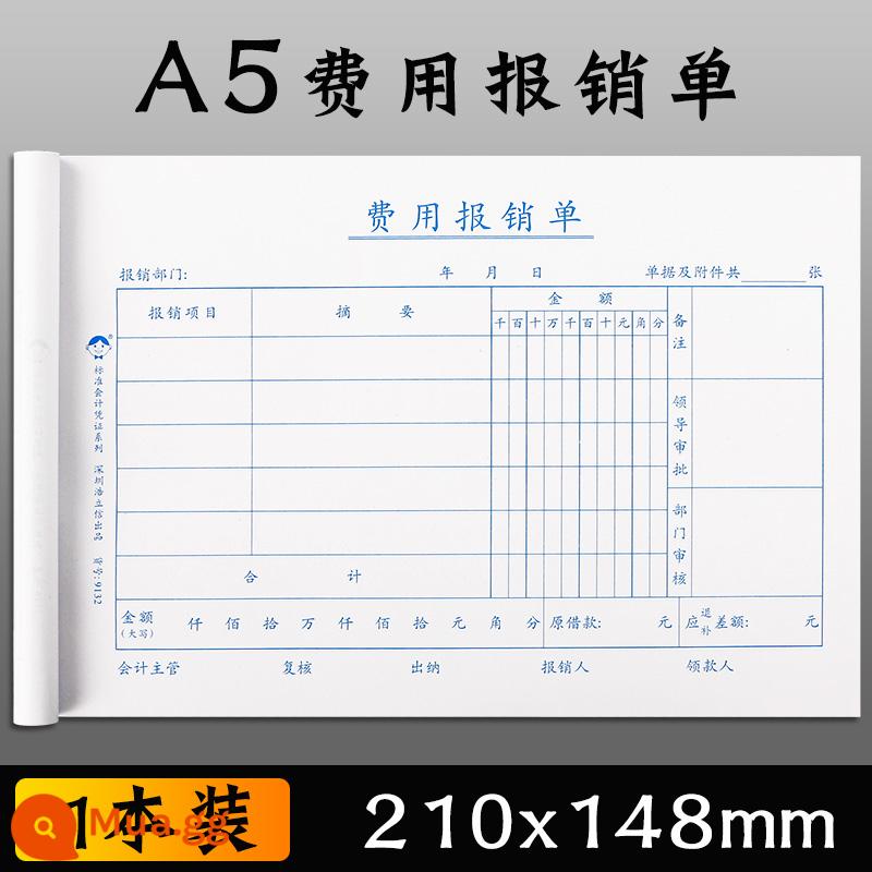 Hao Lixin hóa đơn hoàn trả chi phí chung a5 tài liệu gốc khổ lớn dán đơn thanh toán hóa đơn chi phí đi lại bảng chi phí đi lại hướng dẫn sử dụng chứng từ sổ sách kế toán tài chính này - 1/Giấy hoàn trả chi phí A5 (sổ lớn 210*148mm)