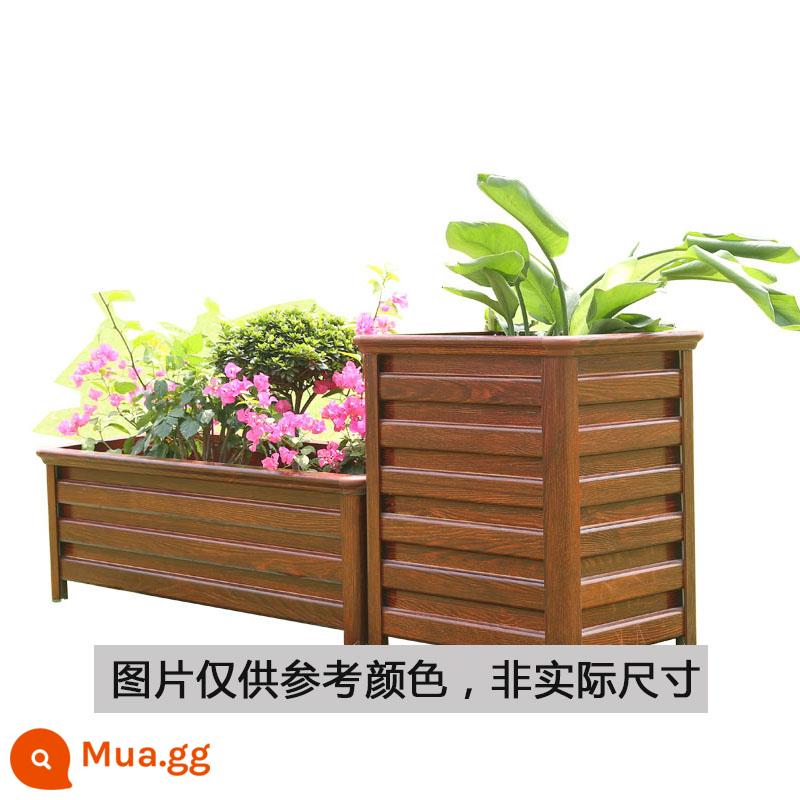 Hộp hợp kim ngoài trời Hộp hợp kim kết hợp Bắt chước tùy chỉnh Hạt gỗ Máng Balcony Balcony Hộp trồng sân thượng - Màu gỗ đàn hương đỏ