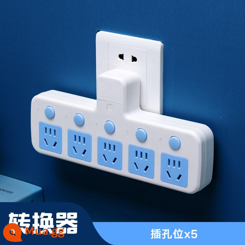 Công Lý Sản Phẩm Ổ Cắm Chuyển Đổi Bảng Ký Túc Xá Sinh Viên Cắm Dây Nối Dài Dây Ban USB Đa Năng Xiên - Màu xanh từ một đến năm [Chống sét]