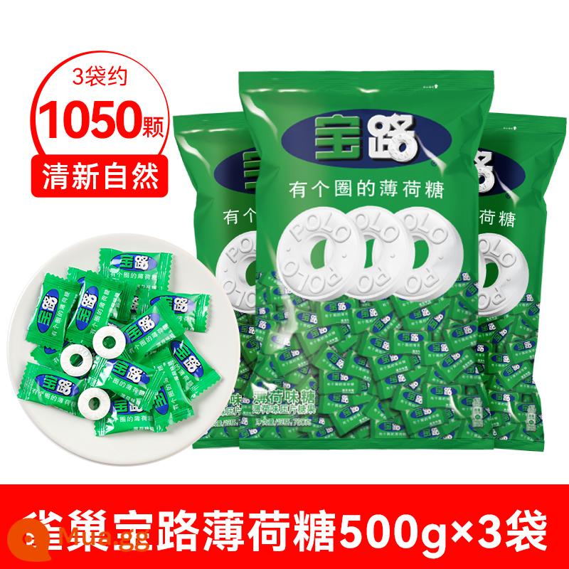 Kẹo bạc hà Nestle Baolu hơi thở thơm mát 750g có hình tròn vị ngọt mát lạnh kiểu cũ thương đường hiếu khách - Nestlé Boro Mint 500g* 3 túi