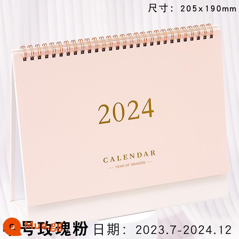 lịch để bàn năm 2023 giấy kraft cổ điển lịch đơn giản notepad trang trí bàn kích thước lớn nửa sau của kỳ thi tuyển sinh sau đại học đếm ngược kế hoạch đăng ký kỷ luật lịch hàng tháng lịch ins gió hàng năm - [Hồng hồng vừa] 14 tháng (2023.11-2024.12)