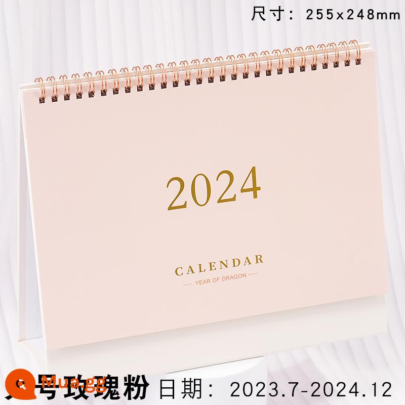 lịch để bàn năm 2023 giấy kraft cổ điển lịch đơn giản notepad trang trí bàn kích thước lớn nửa sau của kỳ thi tuyển sinh sau đại học đếm ngược kế hoạch đăng ký kỷ luật lịch hàng tháng lịch ins gió hàng năm - [Hồng Hồng Lớn] 14 tháng (2023.11-2024.12)