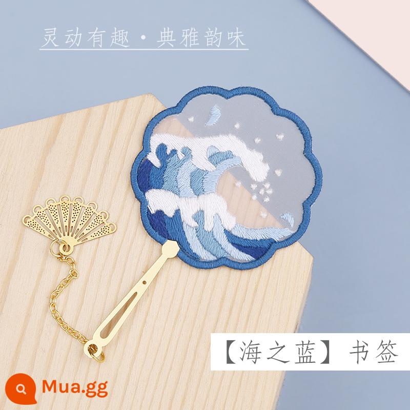 Thêu Bùa Hộ Mệnh Cặp Đôi Cận Vệ Hoàng Gia Handmade Tự Làm Hòa Bình Bùa Hộ Mệnh Chất Liệu Gói Thêu 2 Mặt Cho Bạn Trai Sáng Tạo - Hình hoa xanh biển + thêu co giãn