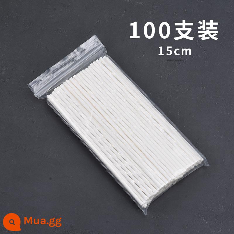 100 gói mini siêu nhỏ đồ trang trí bánh cách ly đế hoạt hình đồ trang trí cách ly móng dưới giá đỡ cách ly chèn - Que giấy hồng 15cm 100 miếng