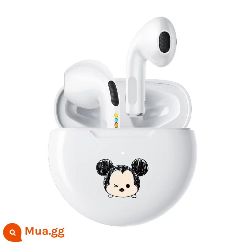 Tai nghe Bluetooth cao cấp bán in tai Disney không dây thể thao nữ dễ thương chạy bộ cho Apple Huawei - Graffiti trắng [Mickey]