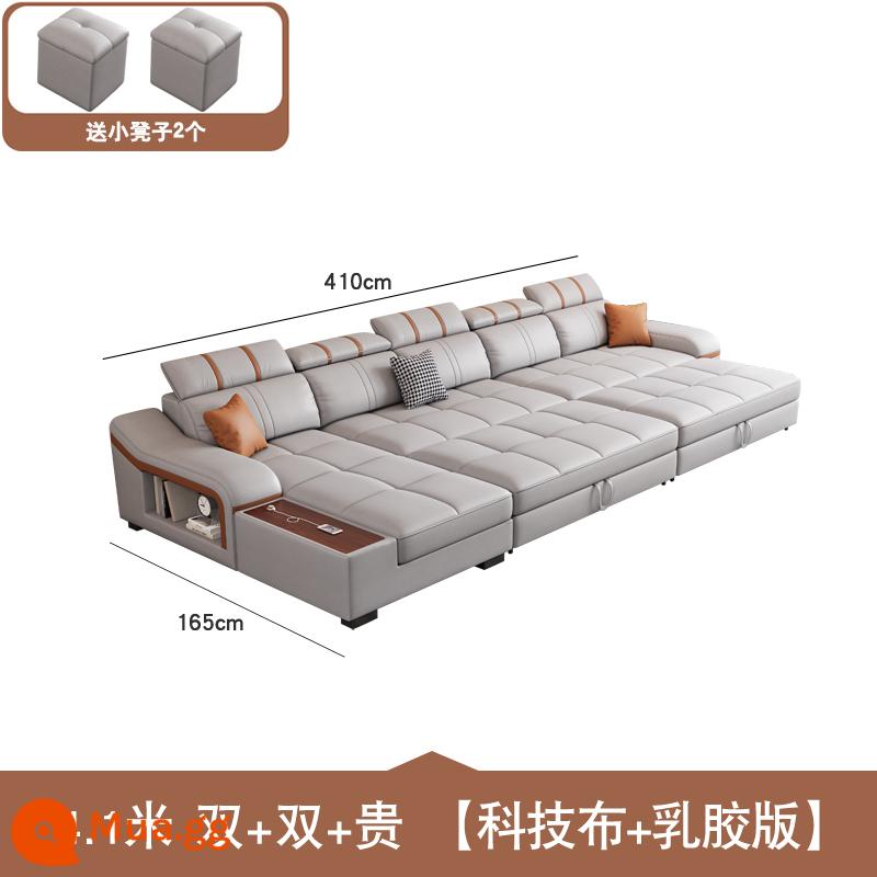 2023 Mới Mèo Xước Vải Đôi Thẳng Sofa Giường Có Thể Gập Lại Đa Năng Lưu Trữ 3 Người căn Hộ Nhỏ Phòng Khách - 4,1 mét đôi + đôi + đắt tiền [vải kỹ thuật + phiên bản cao su]