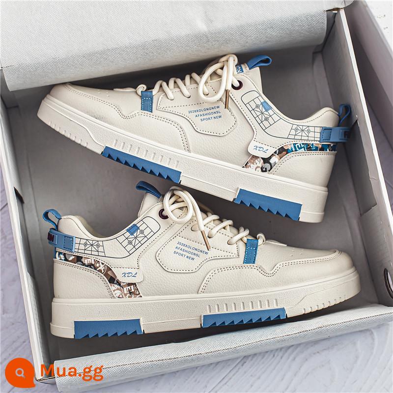 Giày Nam Mùa Xuân Mới 2023 Bé Trai Tất Cả Trận Đấu Hạt Điều Hoa Giày Sneaker Mùa Hè Cao Cấp Hợp Thời Trang Thương Hiệu Giày Thể Thao - [Mẫu da] Màu be