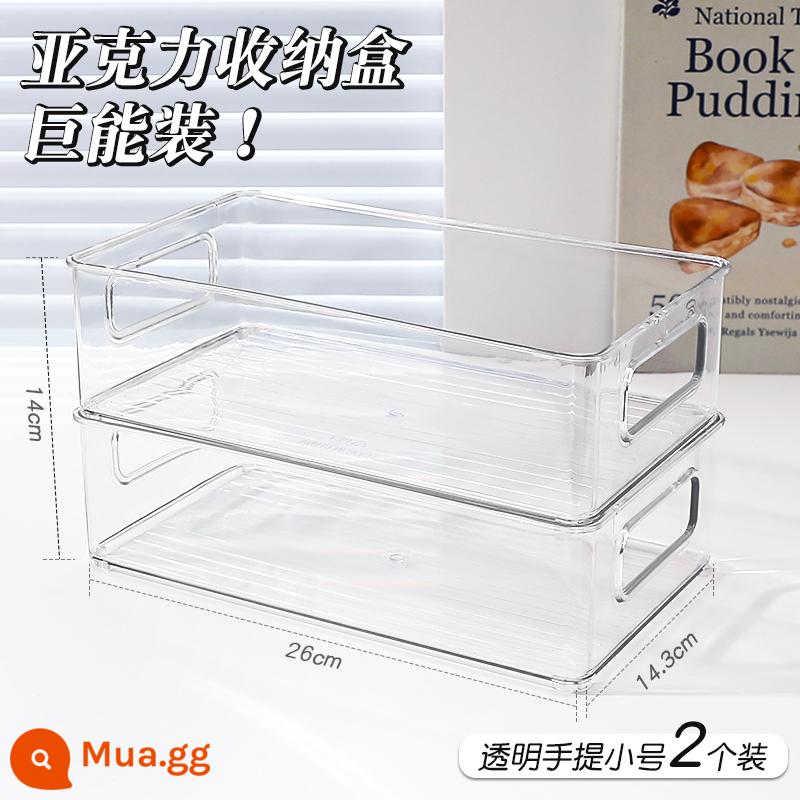 Máy Tính Để Bàn Hộp Bảo Quản Nhiều Lớp Acrylic Trong Suốt Mỹ Phẩm Cao Cấp Văn Phòng Phẩm Đồ Lặt Vặt Ký Túc Xá Hộp Bảo Quản Có Giá Để Đồ - Túi xách trong suốt [cỡ nhỏ 2 gói] có thể xếp chồng lên nhau