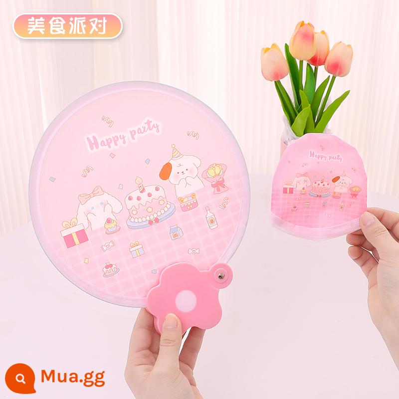 Dễ Thương Gấp Quạt Trẻ Em Hoạt Hình Mini Gấp Vải Bỏ Túi Quạt Tròn Trẻ Em Di Động Di Động Nhóm Quạt Mùa Hè Tùy Chỉnh - Bữa tiệc đựng hoa có thể gập lại Lưu trữ di động