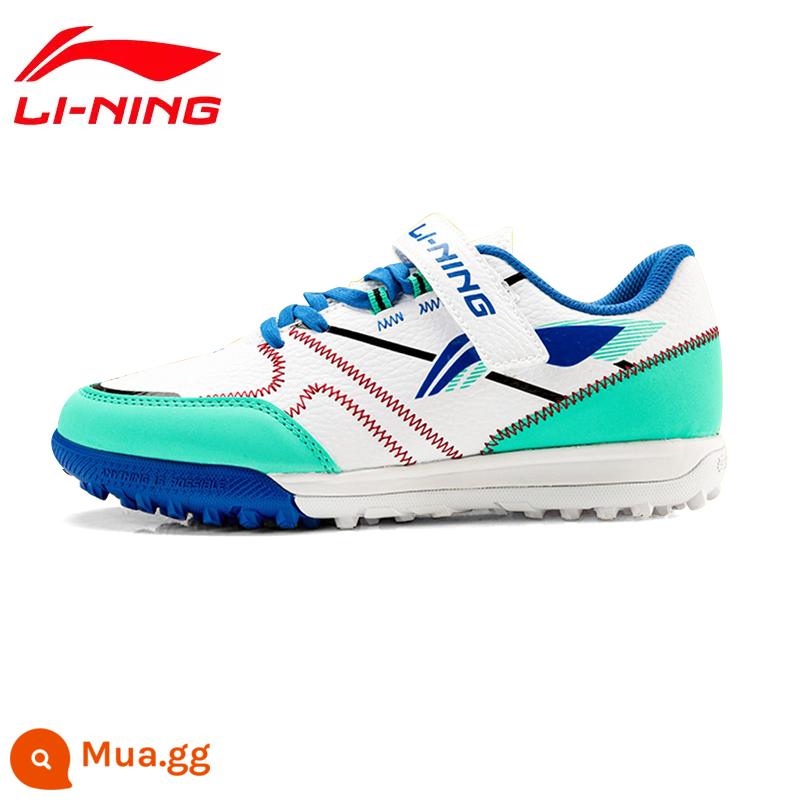 Giày đá bóng Li Ning nam đinh gãy người lớn trẻ em giày tập bóng đá nam nữ học sinh tiểu học thanh niên tf sneakers - Màu xanh ngọc huỳnh quang