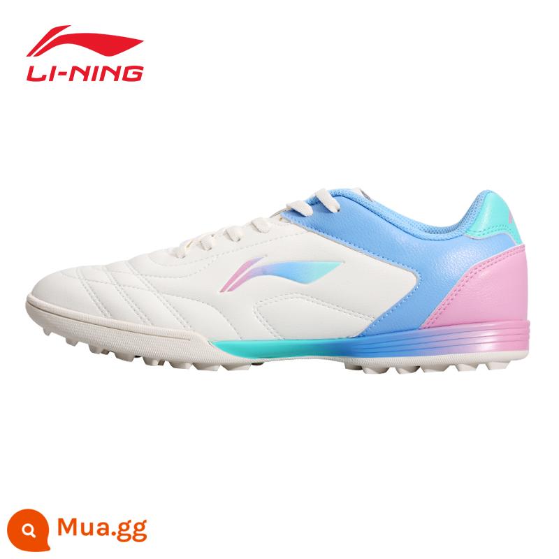 Giày đá bóng Li Ning nam đinh gãy người lớn trẻ em giày tập bóng đá nam nữ học sinh tiểu học thanh niên tf sneakers - Màu trắng nhạt/Marshmallow