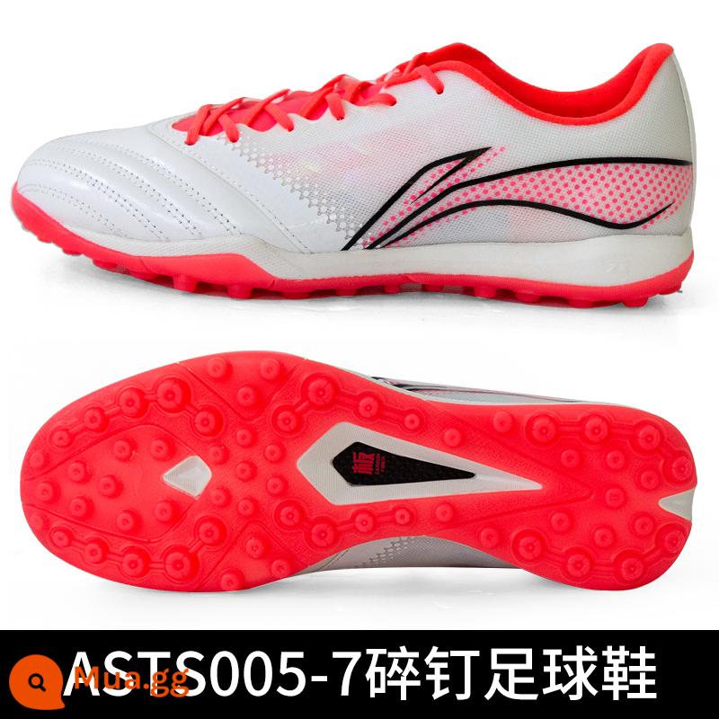 Giày đá bóng Li Ning nam đinh gãy người lớn trẻ em giày tập bóng đá nam nữ học sinh tiểu học thanh niên tf sneakers - Móng tay da Kangaroo đỏ huỳnh quang 005-7