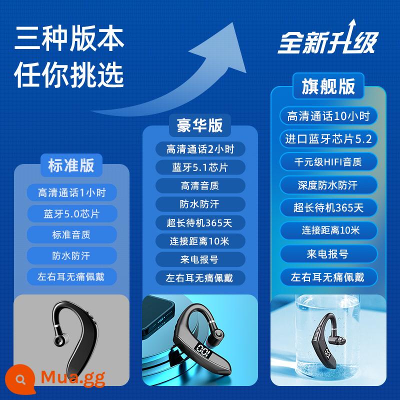 Tai nghe Bluetooth treo một tai 2022 cao cấp mới không dây thực sự cao cấp loại bỏ tiếng ồn không đau đeo lâu không đau kiểu thể thao lái xe chuyên dụng thời lượng pin siêu dài cho nam và nữ phù hợp với Apple vivo Huawei oppo - [So sánh phiên bản] 90% chọn phiên bản cao cấp để có trải nghiệm tốt hơn