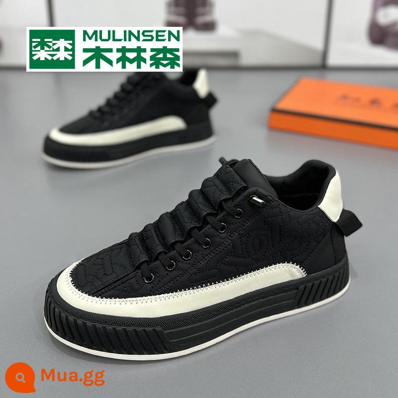 Mulinsen Mùa Xuân Nam 2023 Mới Doudou Lái Xe Một Bàn Đạp Giày Nam Thu Đông 2022 Giày Sneaker Thường Ngày - đen