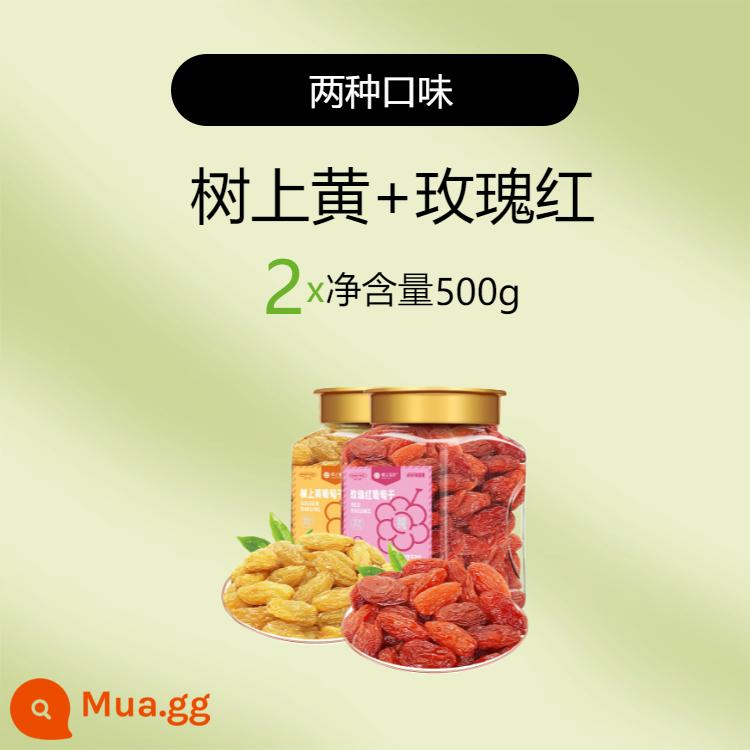 Loulan mật ong ngôn ngữ nho khô bốn màu 900g Tân Cương Turpan nho khô không hạt trái cây xanh khô trái cây sấy khô trái cây ăn nhẹ - Cây vàng 500g + hoa hồng đỏ 500g