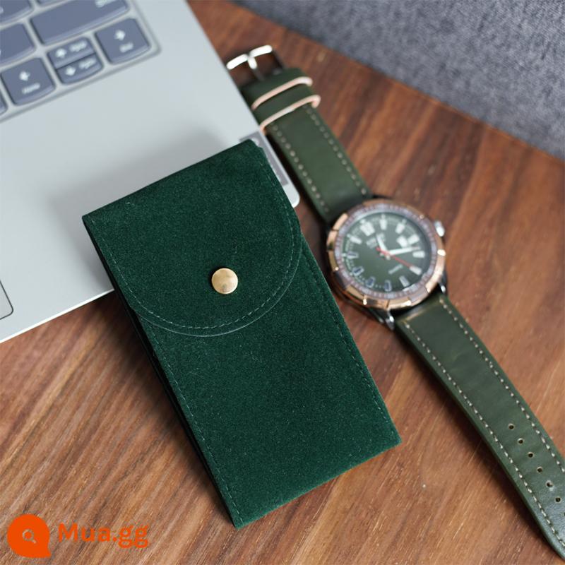 Green ghost watch storage bag portable watch bag travel watch bag protection bag nhung hộp đồng hồ single storage box - Màu xanh lá cây đậm