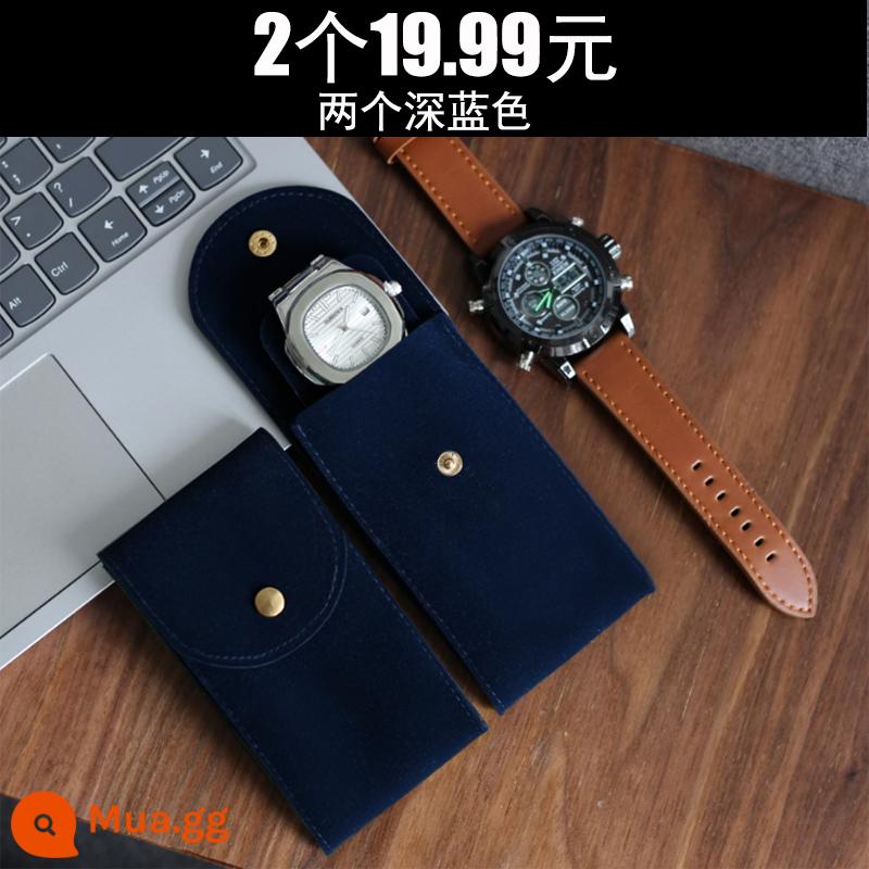 Green ghost watch storage bag portable watch bag travel watch bag protection bag nhung hộp đồng hồ single storage box - hai màu xanh đậm