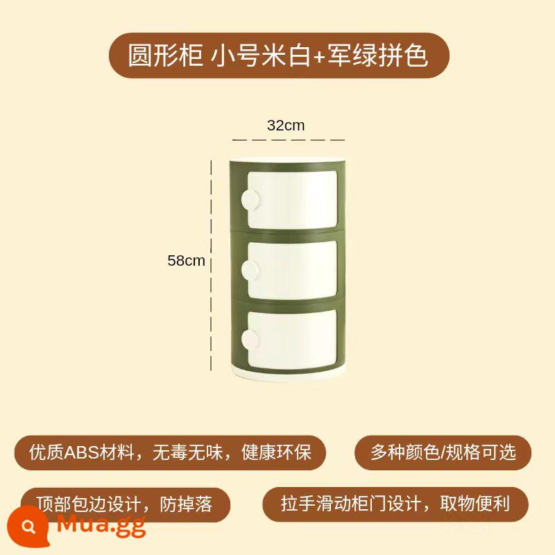 Kem phong cách phòng ngủ tủ tròn trẻ em nhỏ hiện đại đơn giản đầu giường hẹp bên kệ mini sáng tạo - Phối màu 1 [kiểu tay cầm ba lớp]