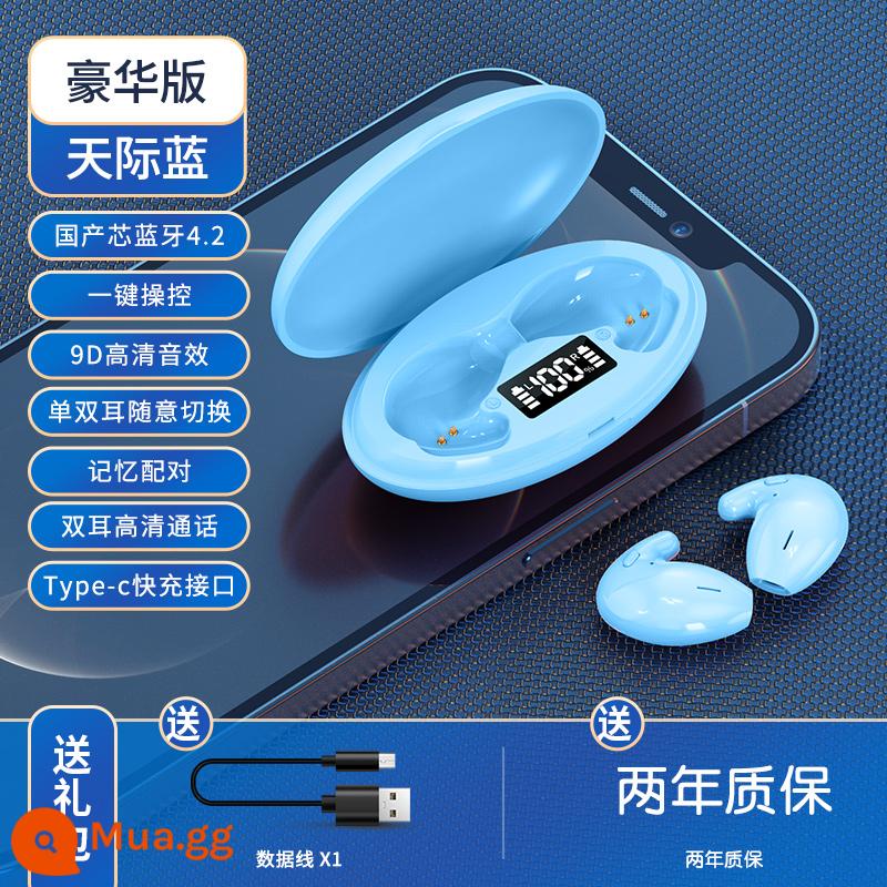 Tai nghe bluetooth ngủ cao cấp dẫn xương true wireless giảm ồn không vào tai siêu mỏng đeo lâu không đau pin siêu dài nam - Sky Blue · Phiên bản cao cấp [9 Chống mài mòn không khí 9 Âm thanh vòm ba chiều ➡ Giảm tiếng ồn thông minh]