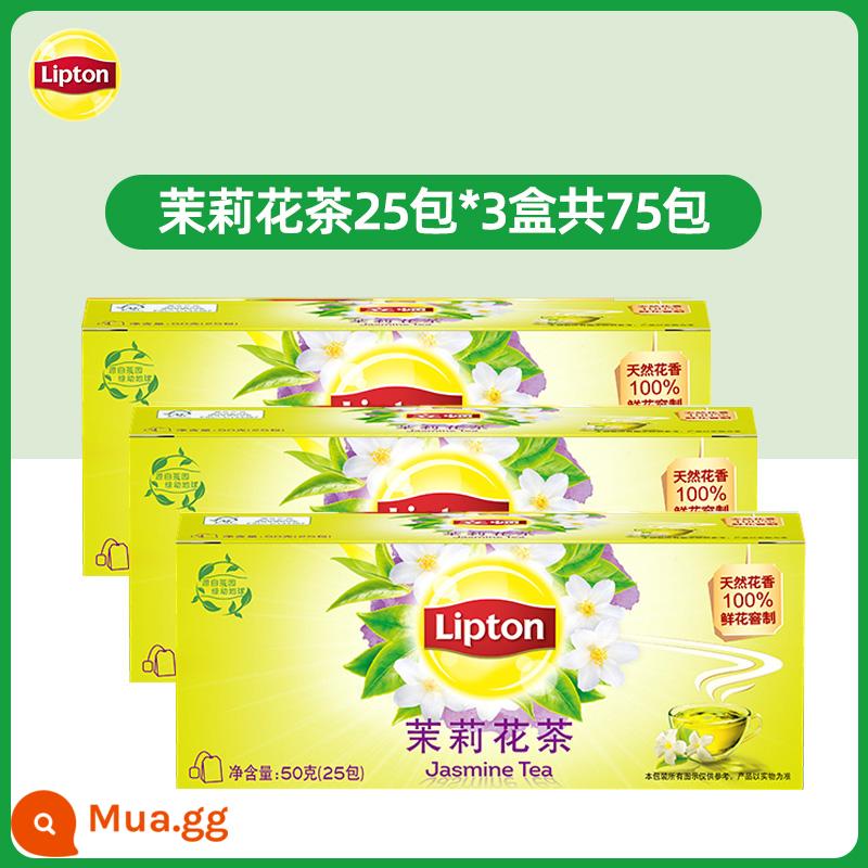 Trà đen Lipton thẻ vàng 25 gói lá trà xanh ủ trà lài Trà Lipton túi lọc trà thảo mộc trà túi lọc nước - Trà hoa nhài 25 túi*3 hộp