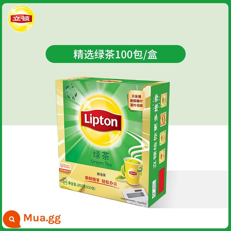 Trà đen Lipton thẻ vàng 25 gói lá trà xanh ủ trà lài Trà Lipton túi lọc trà thảo mộc trà túi lọc nước - Trà xanh chọn lọc 100 túi/hộp