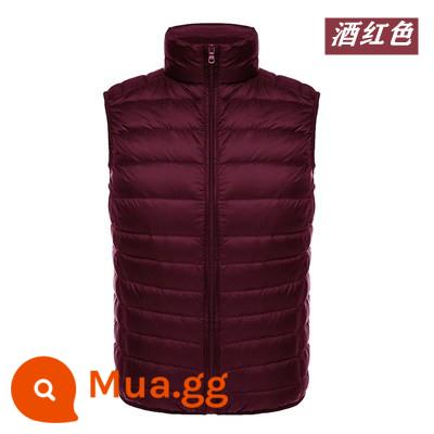 Cao Cấp Ánh Sáng Và Ánh Sáng Xuống Áo Khoác Nam Cổ Đứng Áo Vest Lót Vest Vai Trắng Vịt Xuống Áo Khoác Di Động - rượu vang