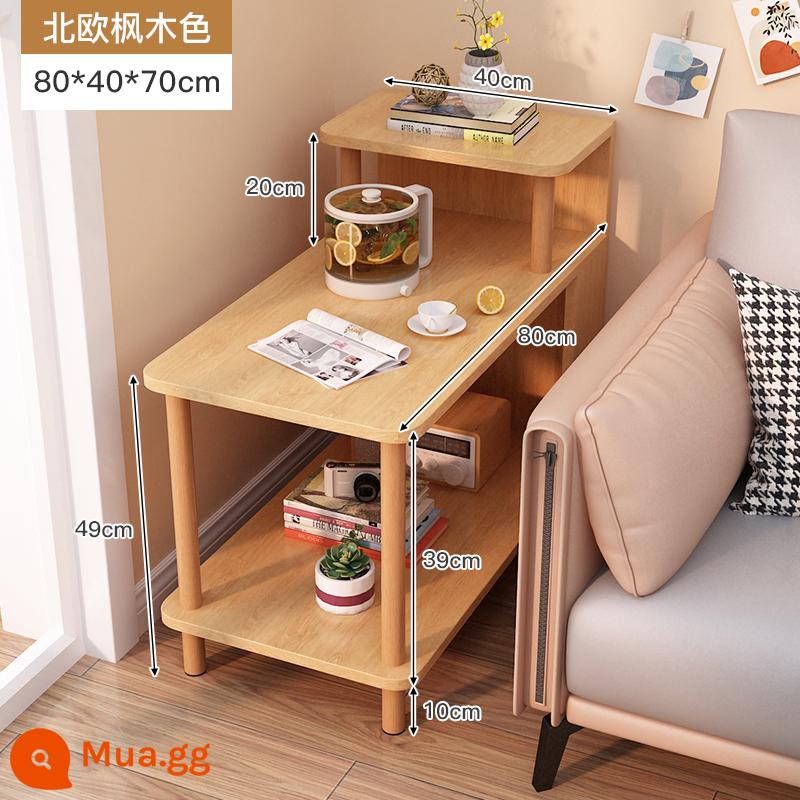 Sofa phòng khách tủ phụ đầu giường nhà bàn vuông mini căn hộ nhỏ bảng phụ cho thuê nhà bàn cà phê nhỏ đơn giản - Mẫu nâng cấp [Phong Bắc Âu] 80*40*70 ❤Chân gỗ nguyên khối dày dặn